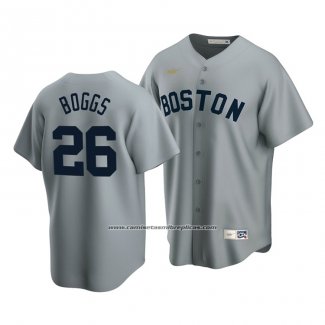 Camiseta Beisbol Hombre Boston Red Sox Wade Boggs Cooperstown Collection Road Gris