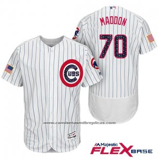 Camiseta Beisbol Hombre Chicago Cubs 2017 Estrellas y Rayas Cubs 70 Joe Maddon Blanco Flex Base