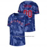 Camiseta Beisbol Hombre Chicago Cubs Personalizada Camuflaje Autentico Collezione Azul