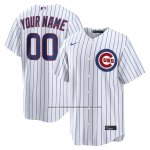 Camiseta Beisbol Hombre Chicago Cubs Primera Replica Personalizada Blanco1