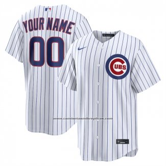 Camiseta Beisbol Hombre Chicago Cubs Primera Replica Personalizada Blanco1