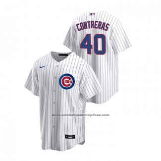 Camiseta Beisbol Hombre Chicago Cubs Willson Contreras Replica Primera Blanco