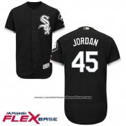 Camiseta Beisbol Hombre Chicago White Sox Michael Jordan 45 Autentico Collection Flex Base Negro Jugador