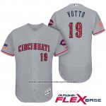 Camiseta Beisbol Hombre Cincinnati Reds 2017 Estrellas Y Rayas 19 Joey Votto Gris Flex Base Camiseta Beisbol Hombre Cincinnati Reds 2017 Estrellas Y Rayas 19 Joey Votto Gris Flex Base