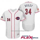 Camiseta Beisbol Hombre Cincinnati Reds 2017 Estrellas Y Rayas 34 Homer Bailey Blanco Flex Base