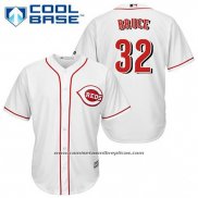 Camiseta Beisbol Hombre Cincinnati Reds Jay Bruce 32 Blanco Primera Cool Base