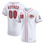 Camiseta Beisbol Hombre Cincinnati Reds Retired Roster Primera Elite Patch Blanco