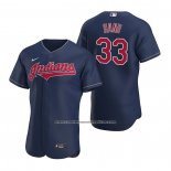 Camiseta Beisbol Hombre Cleveland Indians Brad Hand Autentico Alterno 2020 Azul