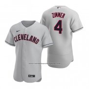 Camiseta Beisbol Hombre Cleveland Indians Bradley Zimmer Autentico 2020 Road Gris