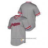 Camiseta Beisbol Hombre Cleveland Indians Cooperstown Collection Mesh Wordmark Gris