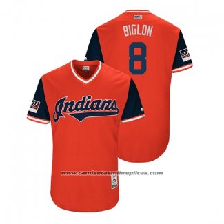 Camiseta Beisbol Hombre Cleveland Indians Lonnie Chisenhall 2018 LLWS Players Weekend Biglon Rojo