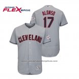 Camiseta Beisbol Hombre Cleveland Indians Yonder Alonso 2019 All Star Patch Flex Base Gris