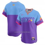 Camiseta Beisbol Hombre Colorado Rockies 2025 City Connect Limited Azul Violeta