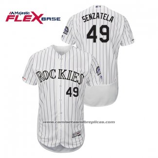 Camiseta Beisbol Hombre Colorado Rockies Antonio Senzatela Autentico Collection Flex Base Blanco