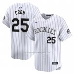 Camiseta Beisbol Hombre Colorado Rockies CJ Cron Primera Jugador Blanco