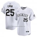 Camiseta Beisbol Hombre Colorado Rockies CJ Cron Primera Jugador Blanco