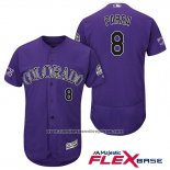 Camiseta Beisbol Hombre Colorado Rockies Gerardo Parra 8 Violeta Autentico Collection Flex Base