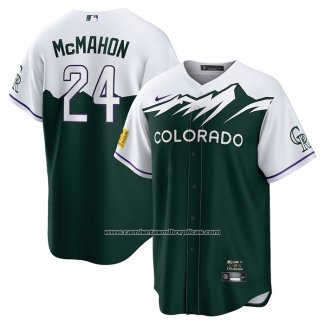 Camiseta Beisbol Hombre Colorado Rockies Ryan McMahon 2022 City Connect Replica Verde