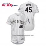 Camiseta Beisbol Hombre Colorado Rockies Scott Oberg Autentico Collection Flex Base Blanco