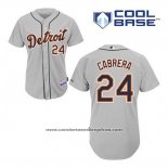 Camiseta Beisbol Hombre Detroit Tigers Miguel Cabrera 24 Gris Cool Base