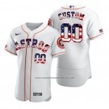 Camiseta Beisbol Hombre Houston Astros Personalizada Stars & Stripes 4th of July Blanco