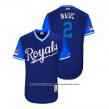 Camiseta Beisbol Hombre Kansas City Royals Alcides Escobar 2018 LLWS Players Weekend Magic Azul