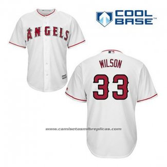 Camiseta Beisbol Hombre Los Angeles Angels C.j. Wilson 33 Blanco Primera Cool Base