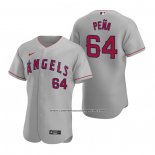 Camiseta Beisbol Hombre Los Angeles Angels Felix Pena Autentico 2020 Road Gris