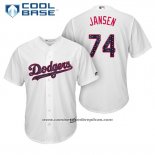 Camiseta Beisbol Hombre Los Angeles Dodgers 2017 Estrellas y Rayas Kenley Jansen Blanco Cool Base