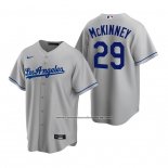Camiseta Beisbol Hombre Los Angeles Dodgers Billy Mckinney Replica Road Gris