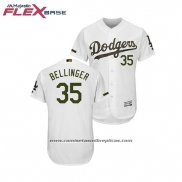 Camiseta Beisbol Hombre Los Angeles Dodgers Cody Bellinger 2018 Dia de los Caidos Flex Base Blanco