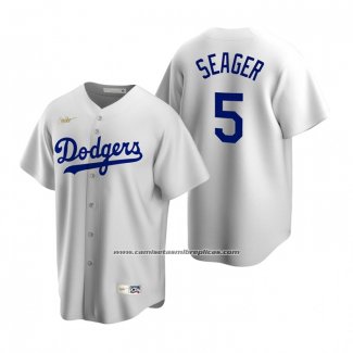 Camiseta Beisbol Hombre Los Angeles Dodgers Corey Seager Cooperstown Collection Primera Blanco