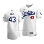 Camiseta Beisbol Hombre Los Angeles Dodgers Edwin Rios 2020 Autentico Primera Blanco