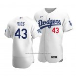 Camiseta Beisbol Hombre Los Angeles Dodgers Edwin Rios 2020 Autentico Primera Blanco