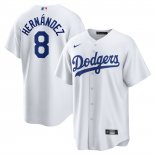 Camiseta Beisbol Hombre Los Angeles Dodgers Enrique Hernandez Replica Blanco