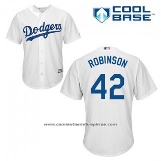 Camiseta Beisbol Hombre Los Angeles Dodgers Jackie Robinson 42 Blanco Primera Cool Base