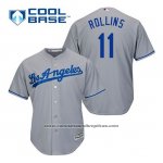 Camiseta Beisbol Hombre Los Angeles Dodgers Jimmy Rollins 11 Gris Cool Base
