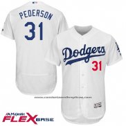 Camiseta Beisbol Hombre Los Angeles Dodgers Los Angeles Dogers Joc Pederson Blanco Flex Base