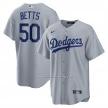 Camiseta Beisbol Hombre Los Angeles Dodgers Mookie Betts Segunda Replica Gris
