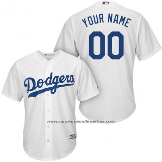 Camiseta Beisbol Hombre Los Angeles Dodgers Personalizada Blanco