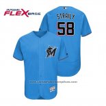 Camiseta Beisbol Hombre Miami Marlins Dan Straily Flex Base Autentico Collection Alterno 2019 Azul