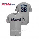 Camiseta Beisbol Hombre Miami Marlins Jorge Alfaro 150th Aniversario Patch 2019 Flex Base Gris
