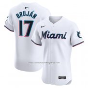 Camiseta Beisbol Hombre Miami Marlins Vidal Brujan Primera Elite Blanco