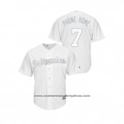 Camiseta Beisbol Hombre Milwaukee Brewers Eric Thames 2019 Players Weekend Replica Blanco