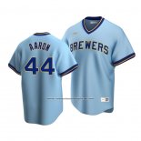 Camiseta Beisbol Hombre Milwaukee Brewers Hank Aaron Cooperstown Collection Road Azul