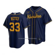 Camiseta Beisbol Hombre Milwaukee Brewers Pablo Reyes Replica Azul