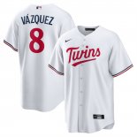 Camiseta Beisbol Hombre Minnesota Twins Christian Vazquez Primera Replica Blanco