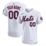 Camiseta Beisbol Hombre New York Mets Elite Personalizada Primera Blanco