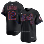 Camiseta Beisbol Hombre New York Mets Francisco Lindor Alterno Limited Negro1