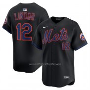 Camiseta Beisbol Hombre New York Mets Francisco Lindor Alterno Limited Negro1